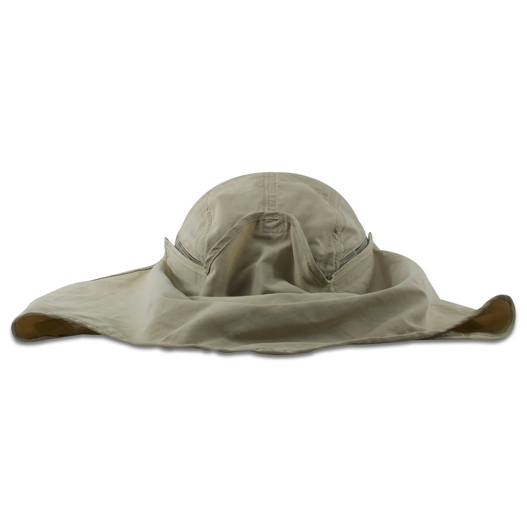 Khaki Supplex Big Brim Mesh-Back Ball Cap