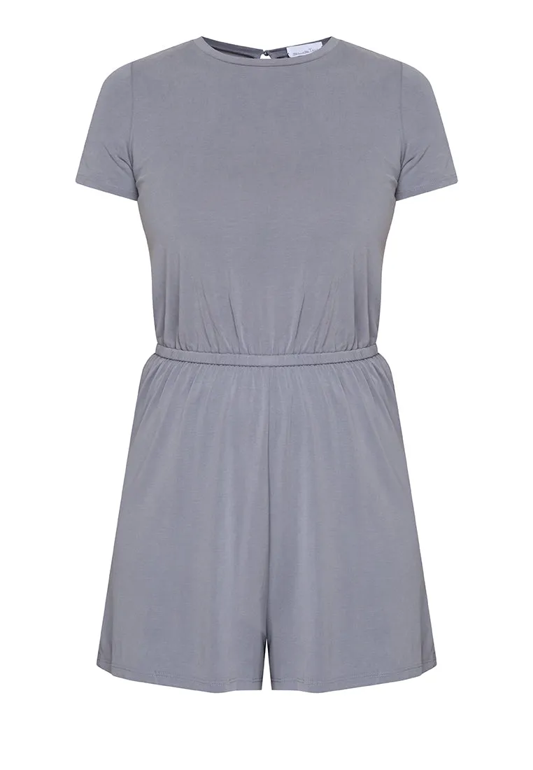 LEIGHTON Shortsleeve Ribbed Romper