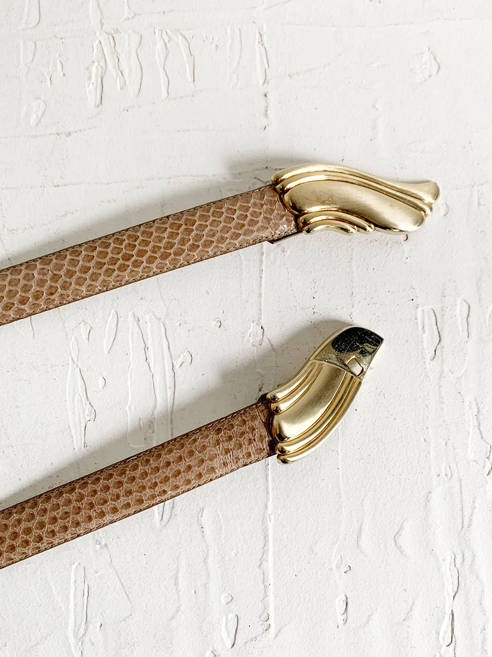 LizClairborne Snakeskin Statement Buckle Belt