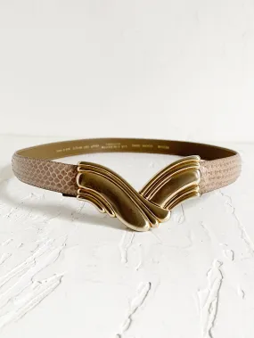 LizClairborne Snakeskin Statement Buckle Belt