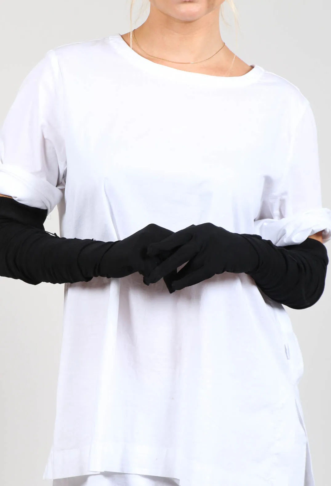 Long Jersey Gloves in Black