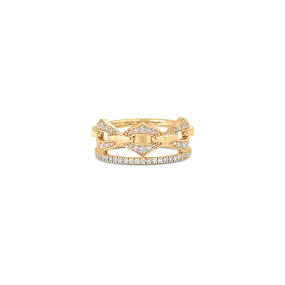 Lucia Diamond and Gold Full Link Ring