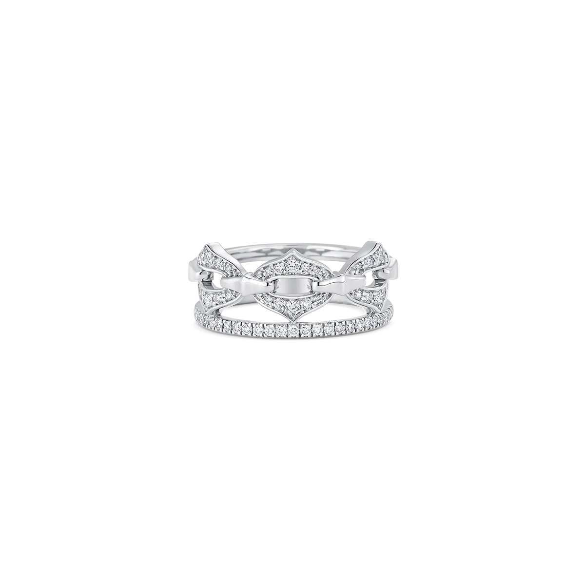 Lucia Diamond and Gold Full Link Ring