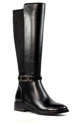 Lunar GLX006 Cathy long boot in black