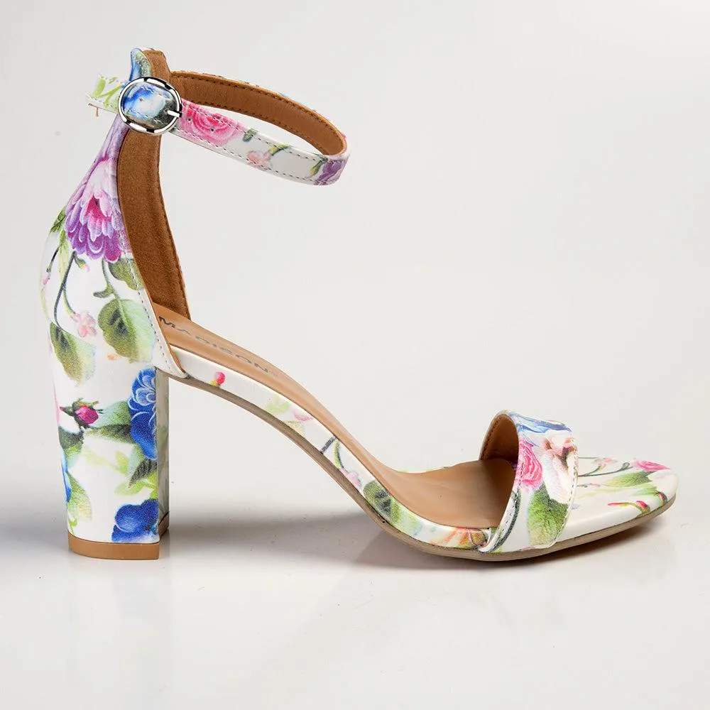 Madison Viv Ankle Strap Sandal - White Floral