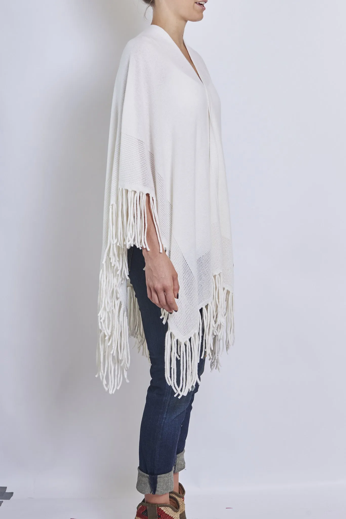 MAGASCHONI CASHMERE FRINGED PONCHO