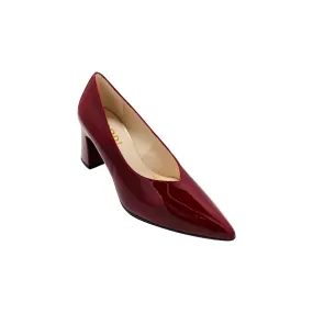 Masana Red Patent Block Heel Pump