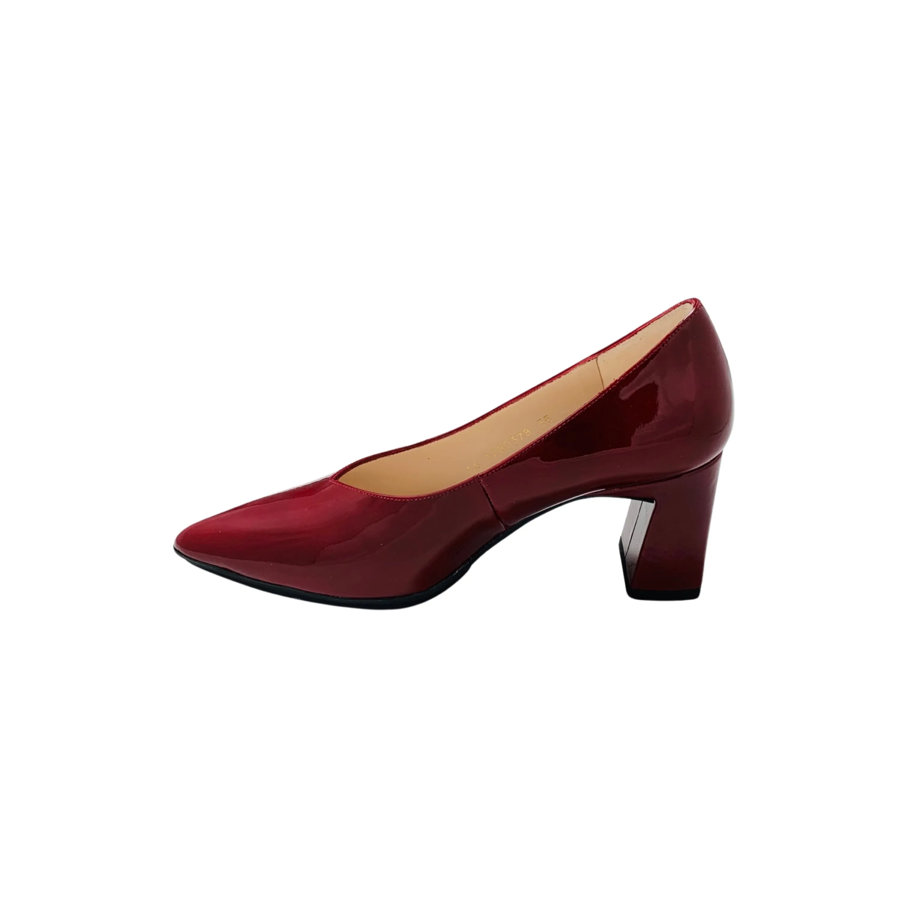 Masana Red Patent Block Heel Pump