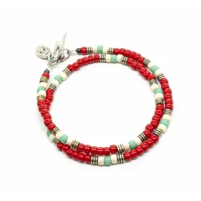 Matubo Double Bracelet, Red