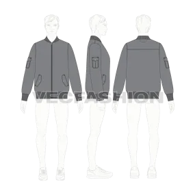 Mens Bomber Jacket Vector