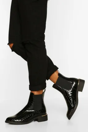 Metal Trim Chelsea Boot