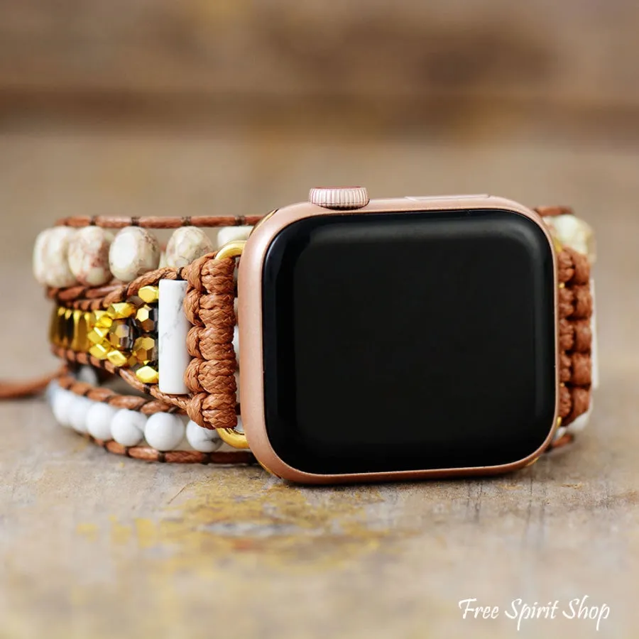 Natural Howlite & Picture Jasper Apple Watch Band