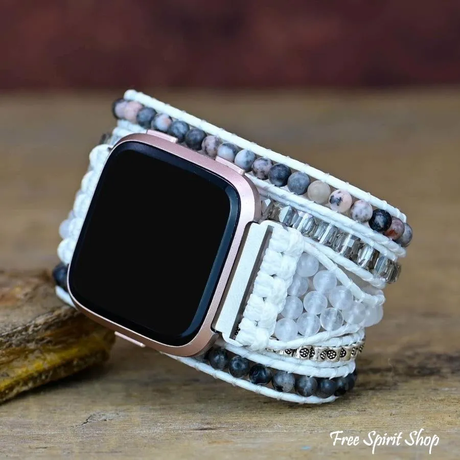 Natural Rhodonite & Labradorite Beaded Fitbit Watch Band