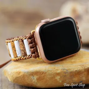 Natural White Howlite & Picture Jasper Apple Watch Band