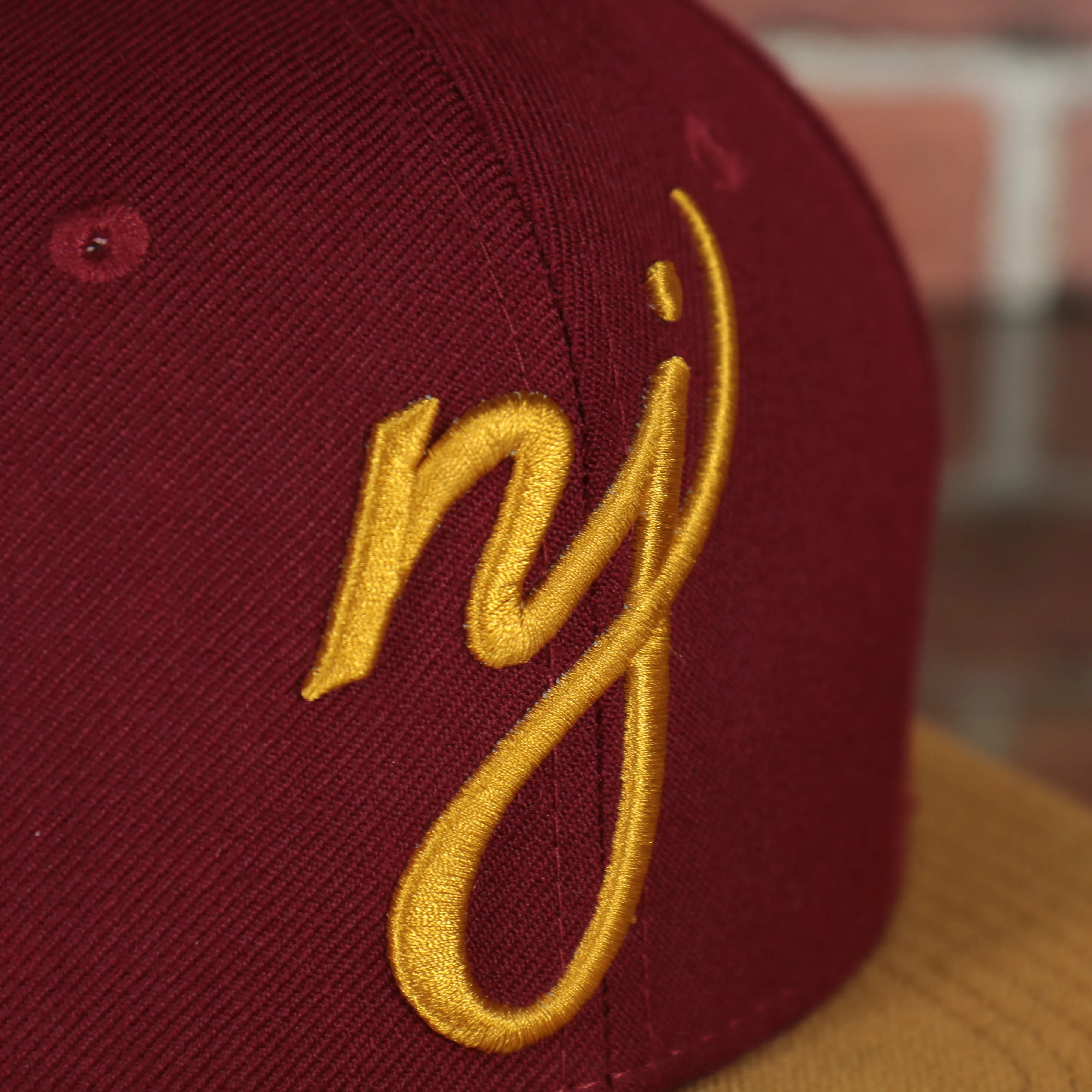 New Jersey NJ Hat | New Jersey Garden State 9Fifty Gray Bottom Snapback Hat | Maroon / Gold *DISCOLORED