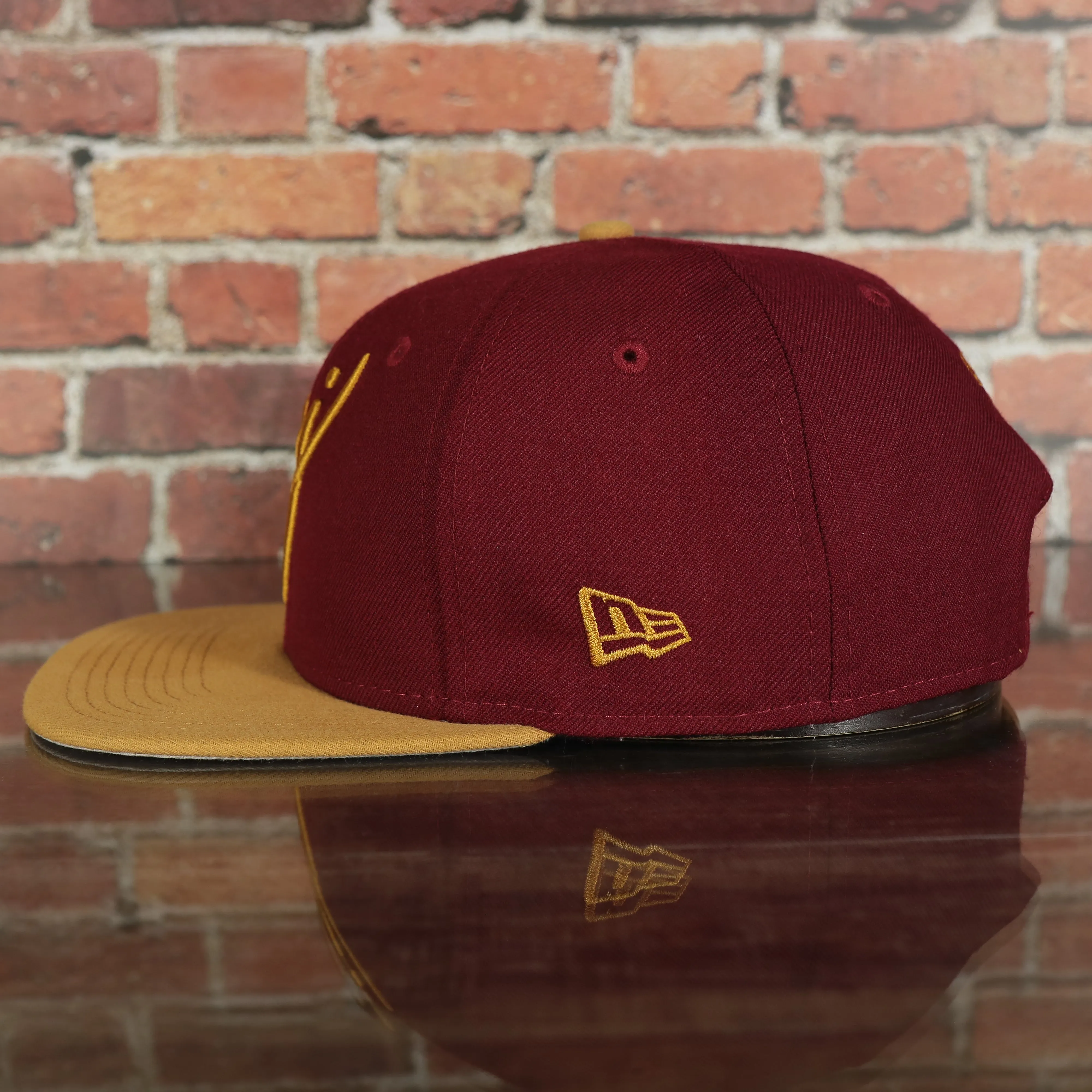 New Jersey NJ Hat | New Jersey Garden State 9Fifty Gray Bottom Snapback Hat | Maroon / Gold *DISCOLORED