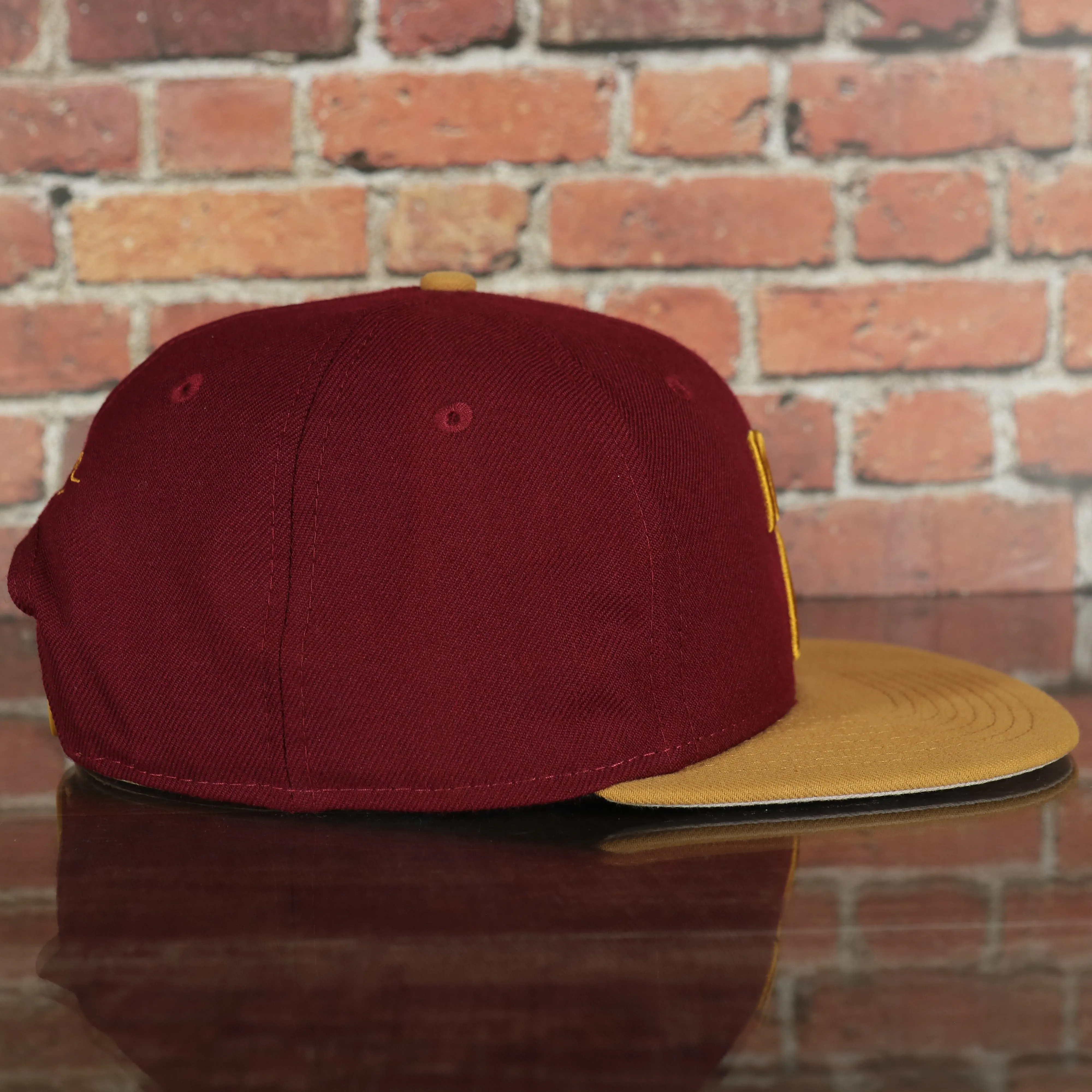 New Jersey NJ Hat | New Jersey Garden State 9Fifty Gray Bottom Snapback Hat | Maroon / Gold *DISCOLORED