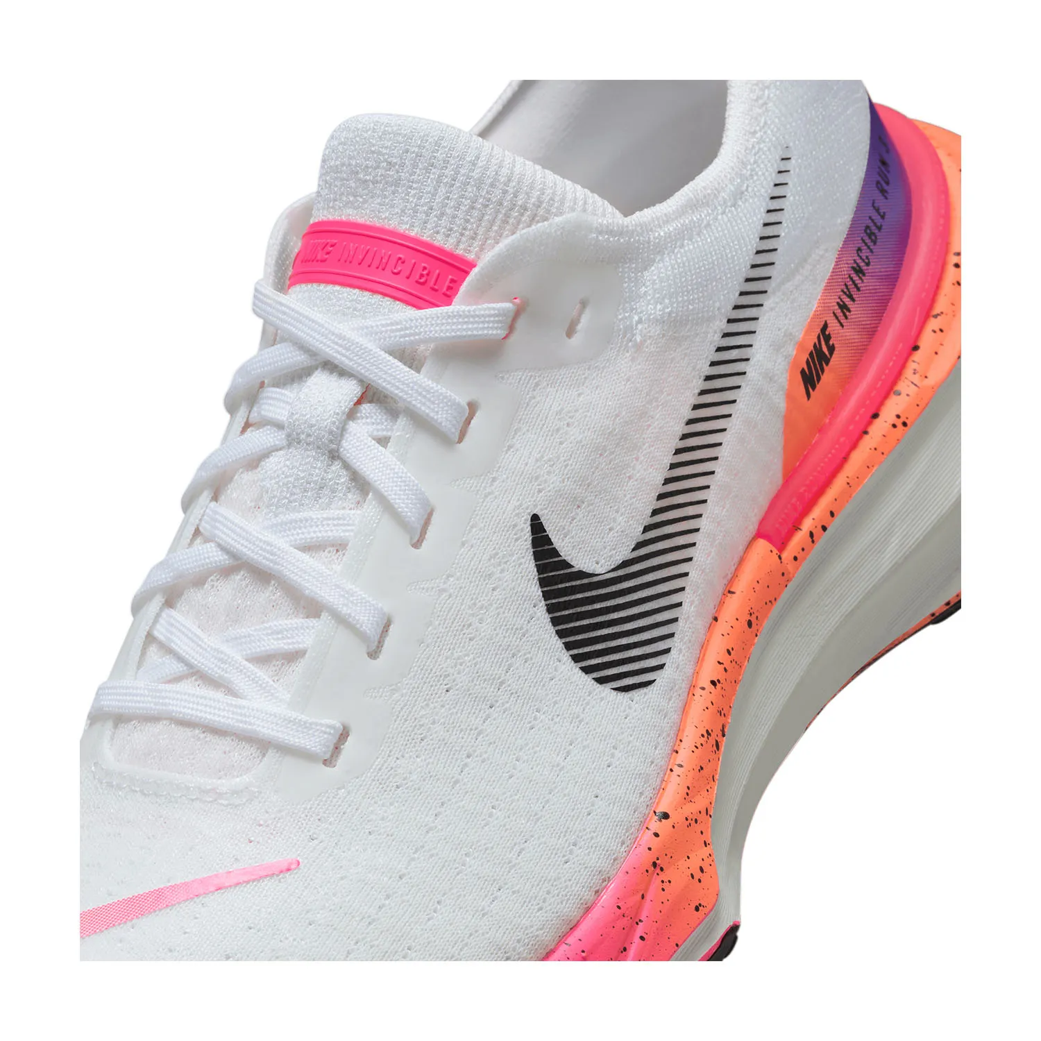 Nike Zoomx Invincible Run Flyknit 3  White/Black/Bright Mango/Hyper Pink