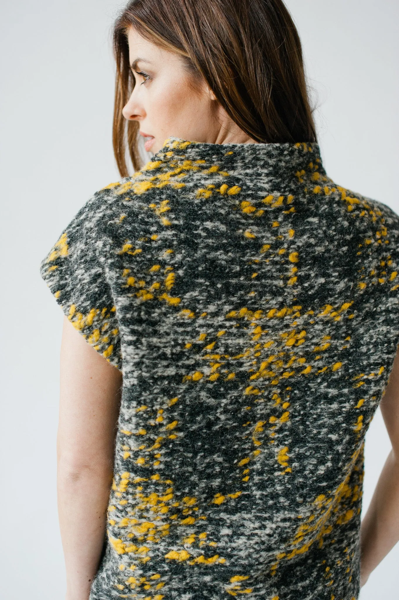 Notting Hill Cap Sleeve Sweater  - Grey and Yellow