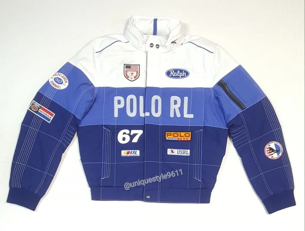 Nwt Polo Ralph Lauren Blue/White Racing Patch Windbreaker Jacket