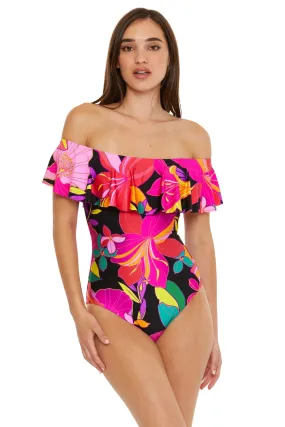 Off-The-Shoulder One Piece Swimsuit