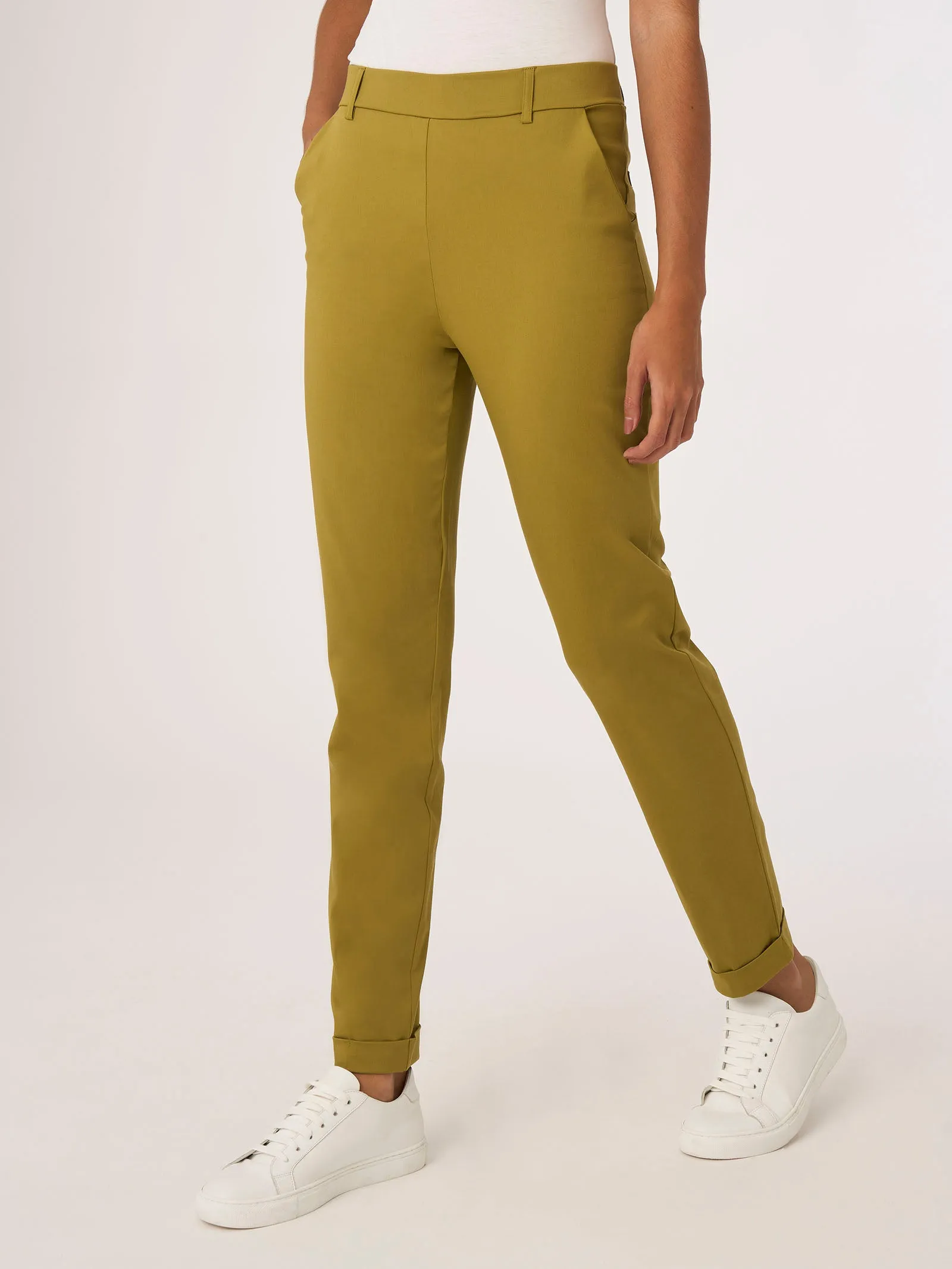 Pantalone Chino in Satin Power - Bianco