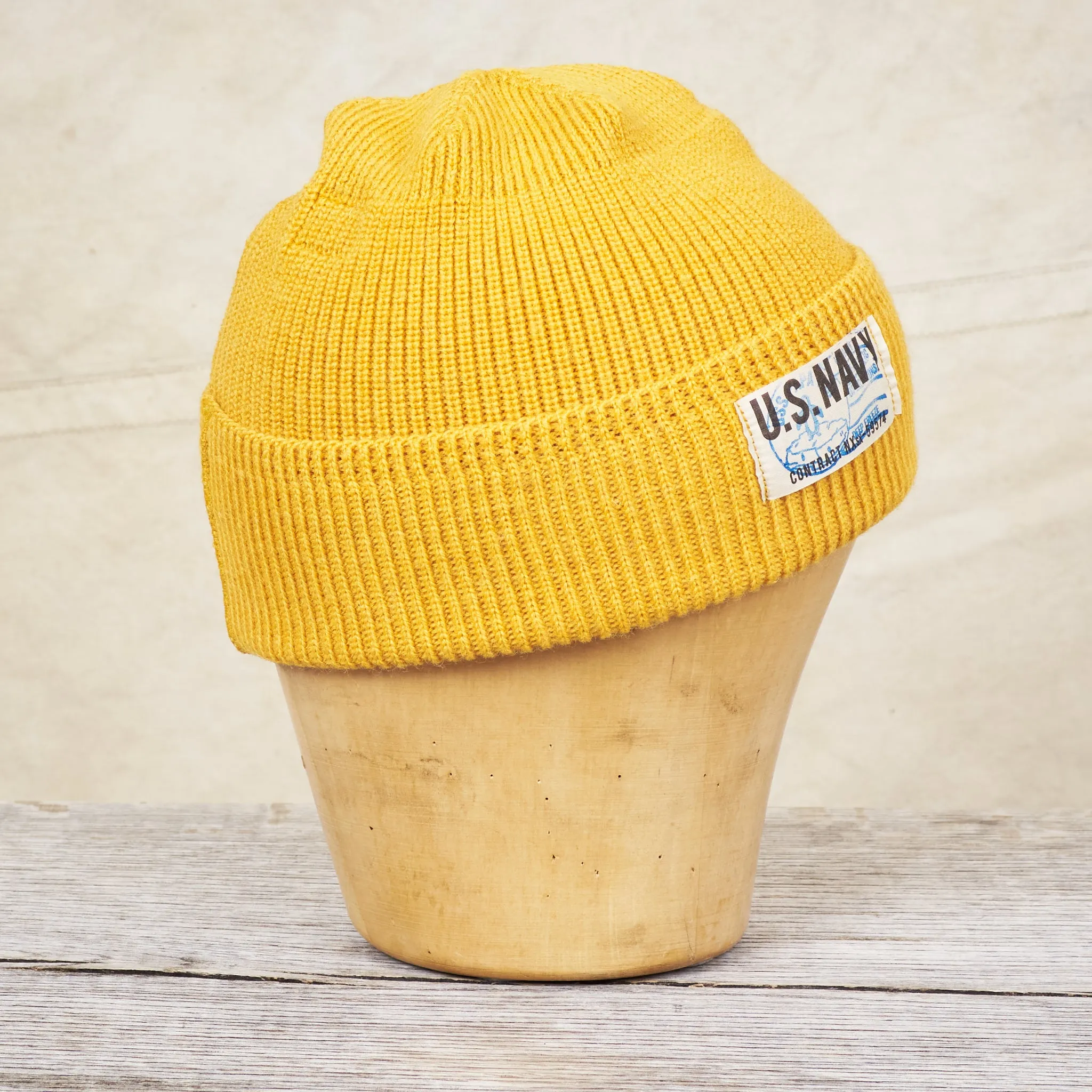 Papa Nui Cap Co. General Issue Operation Deep Freeze Wool Watch Cap Yellow