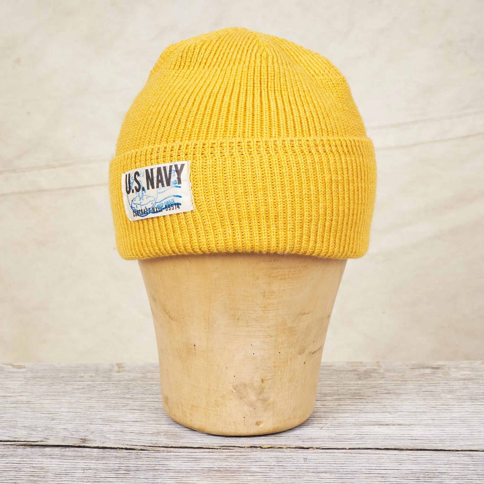 Papa Nui Cap Co. General Issue Operation Deep Freeze Wool Watch Cap Yellow