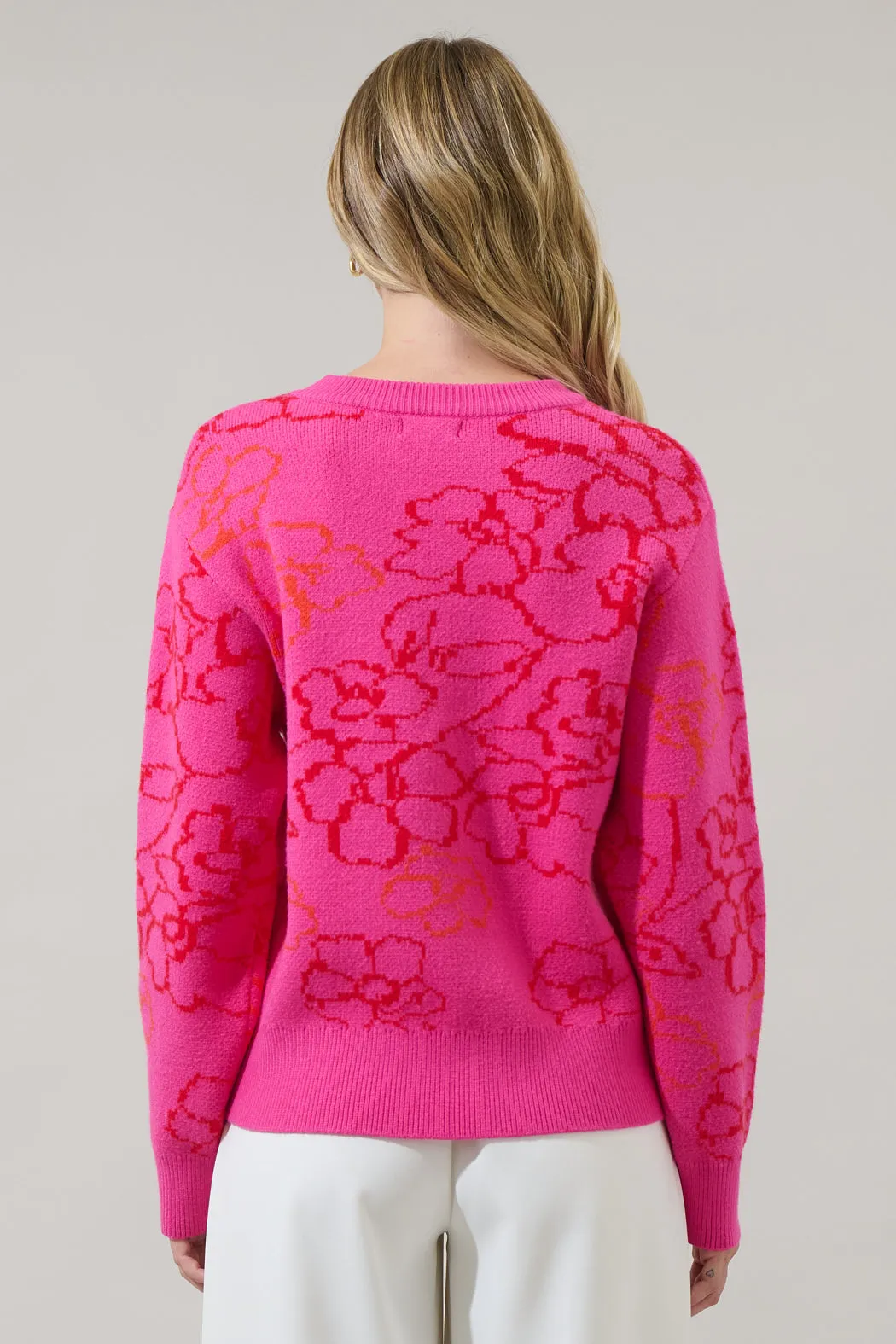 Perry Floral Dropped Shoulder Sweater