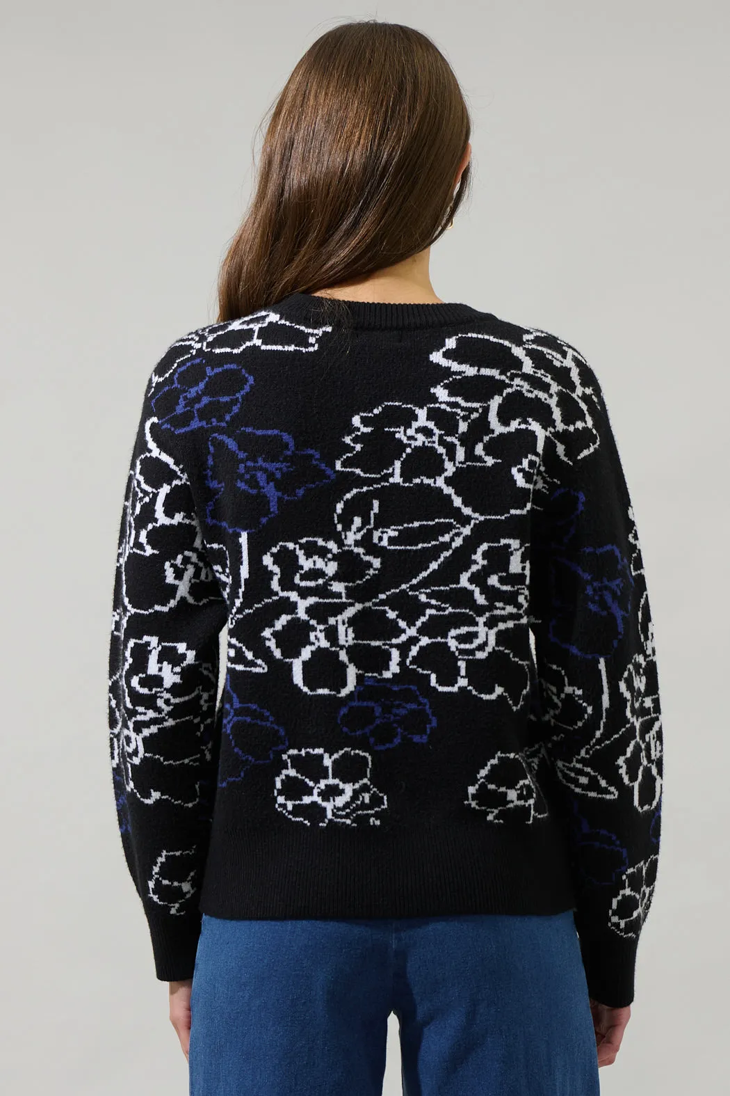 Perry Floral Dropped Shoulder Sweater