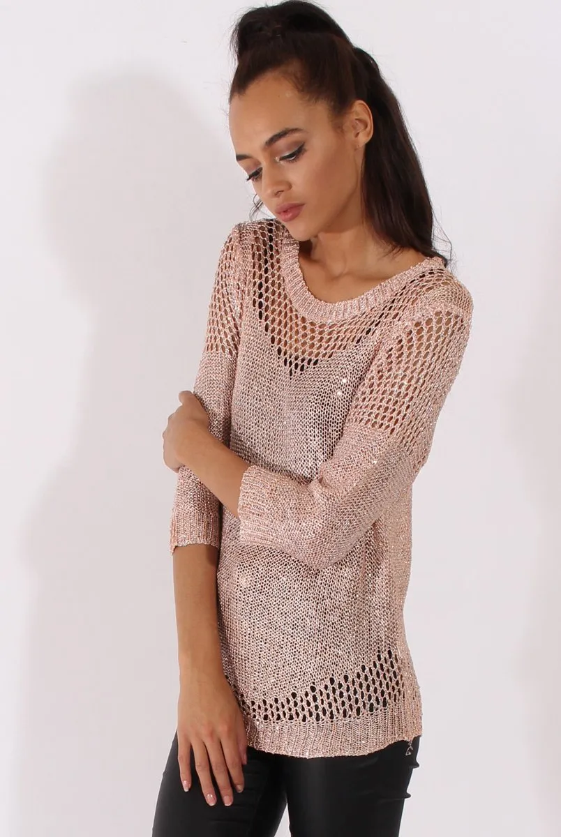 Pink Sparkle Sweater - Brianna