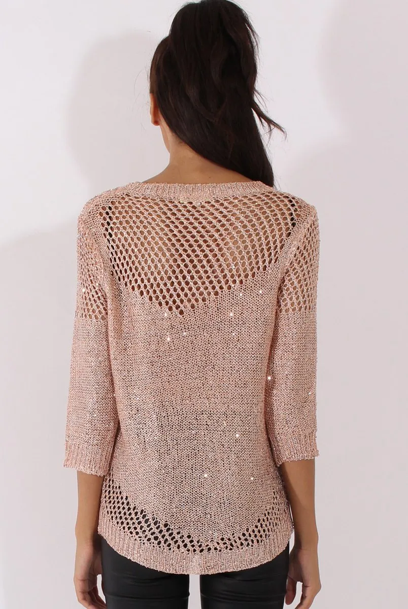 Pink Sparkle Sweater - Brianna