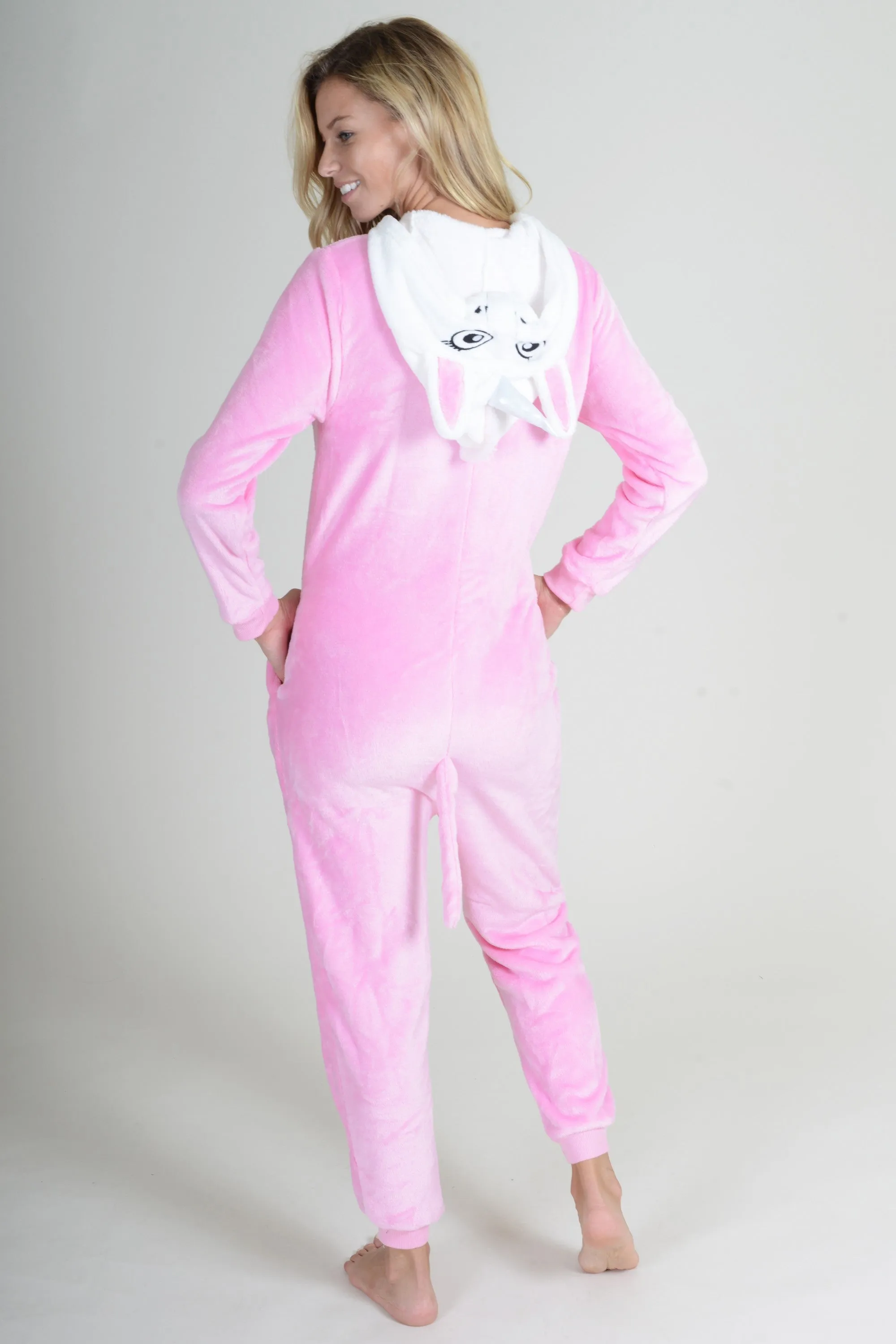 Plush Pink Unicorn Animal Onesie Pajama Costume