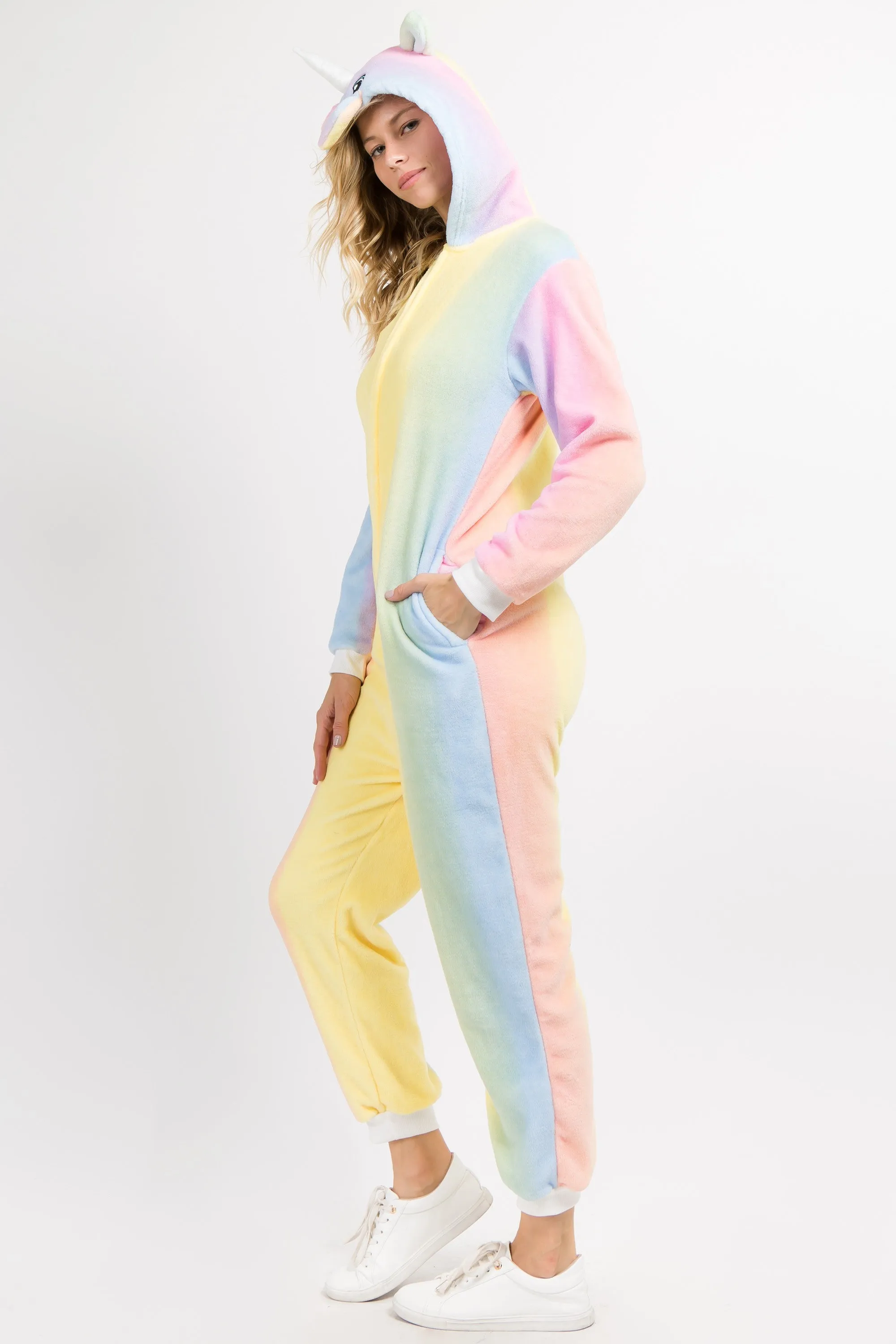 Plush Rainbow Unicorn Animal Onesie Pajama Costume