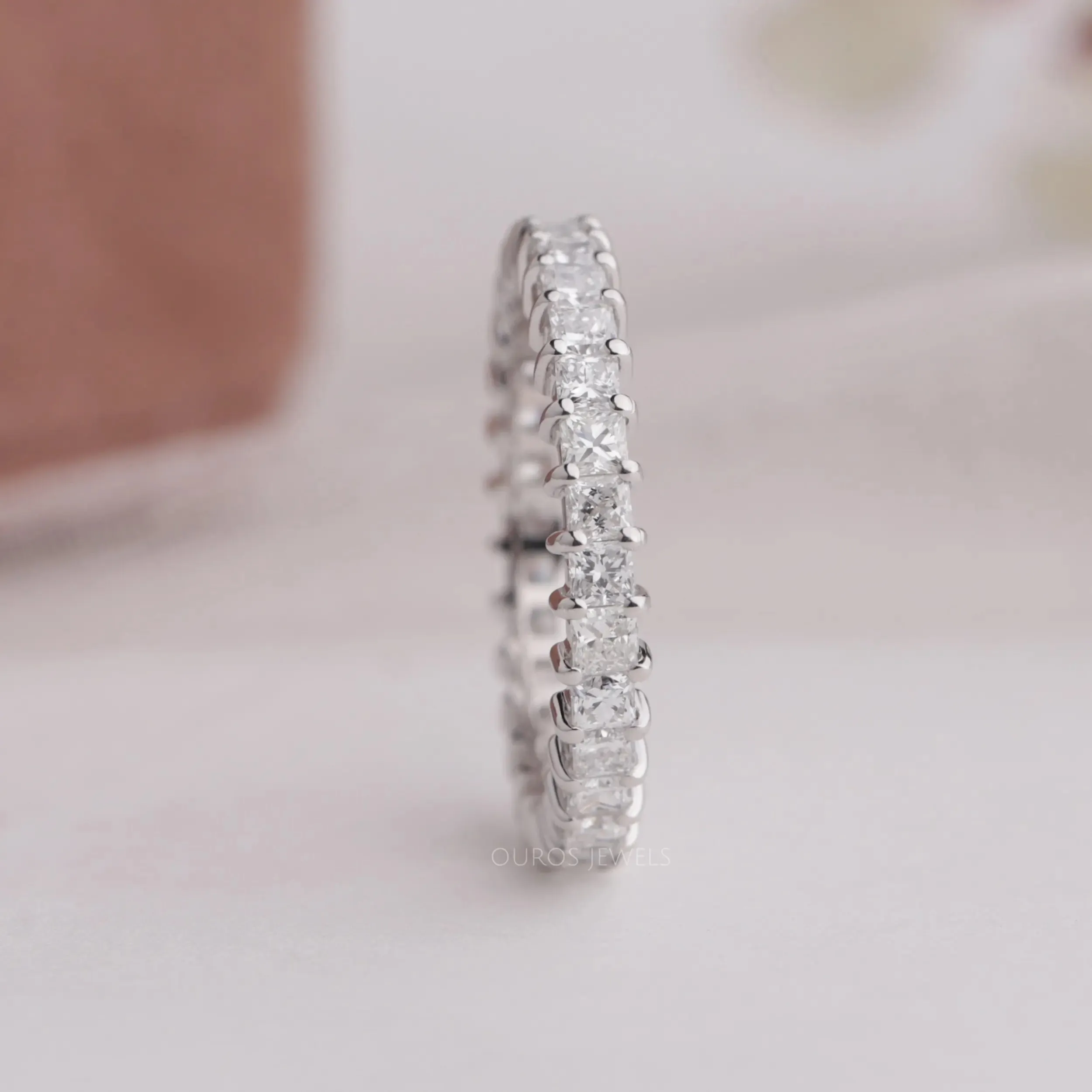 Princess Cut Full Eternity Wedding Band