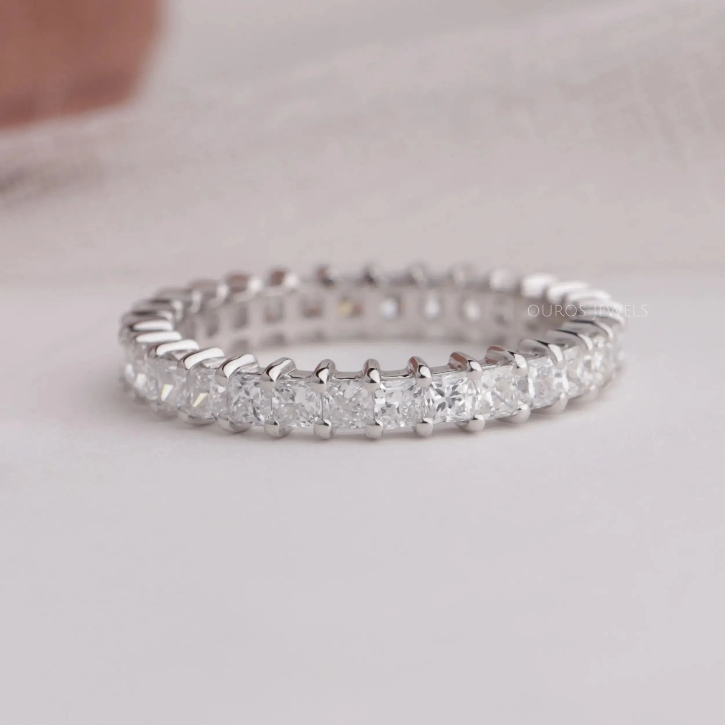 Princess Cut Full Eternity Wedding Band