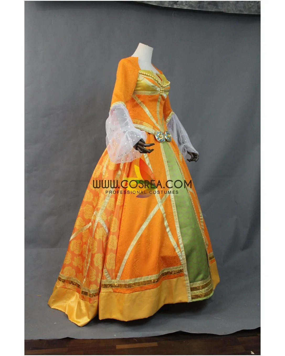 Princess Jasmine Orange Brocade Cosplay Costume