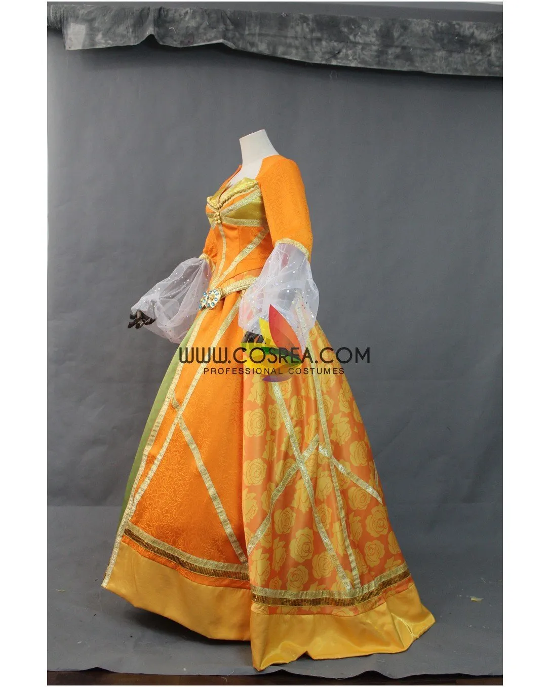 Princess Jasmine Orange Brocade Cosplay Costume