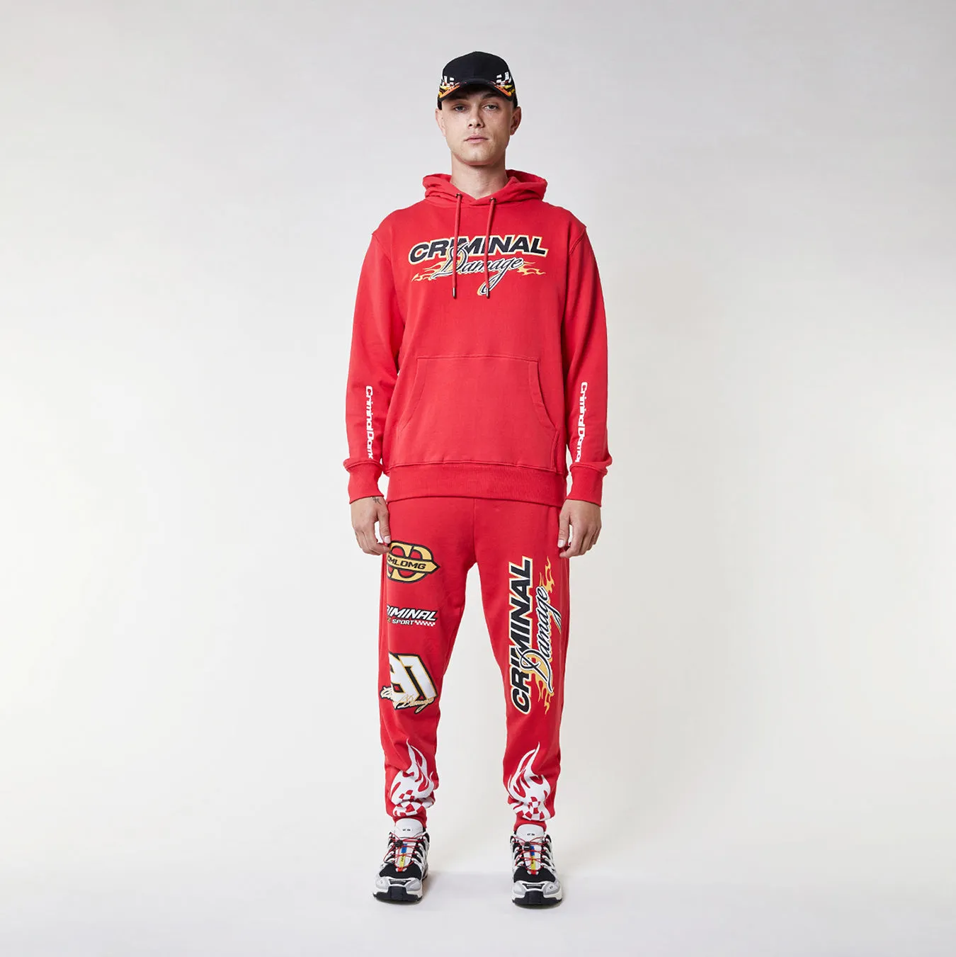 RACER BADGE JOGGER - RED