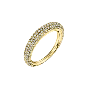 Rising Tusk Ring with Full White Pavé Diamonds