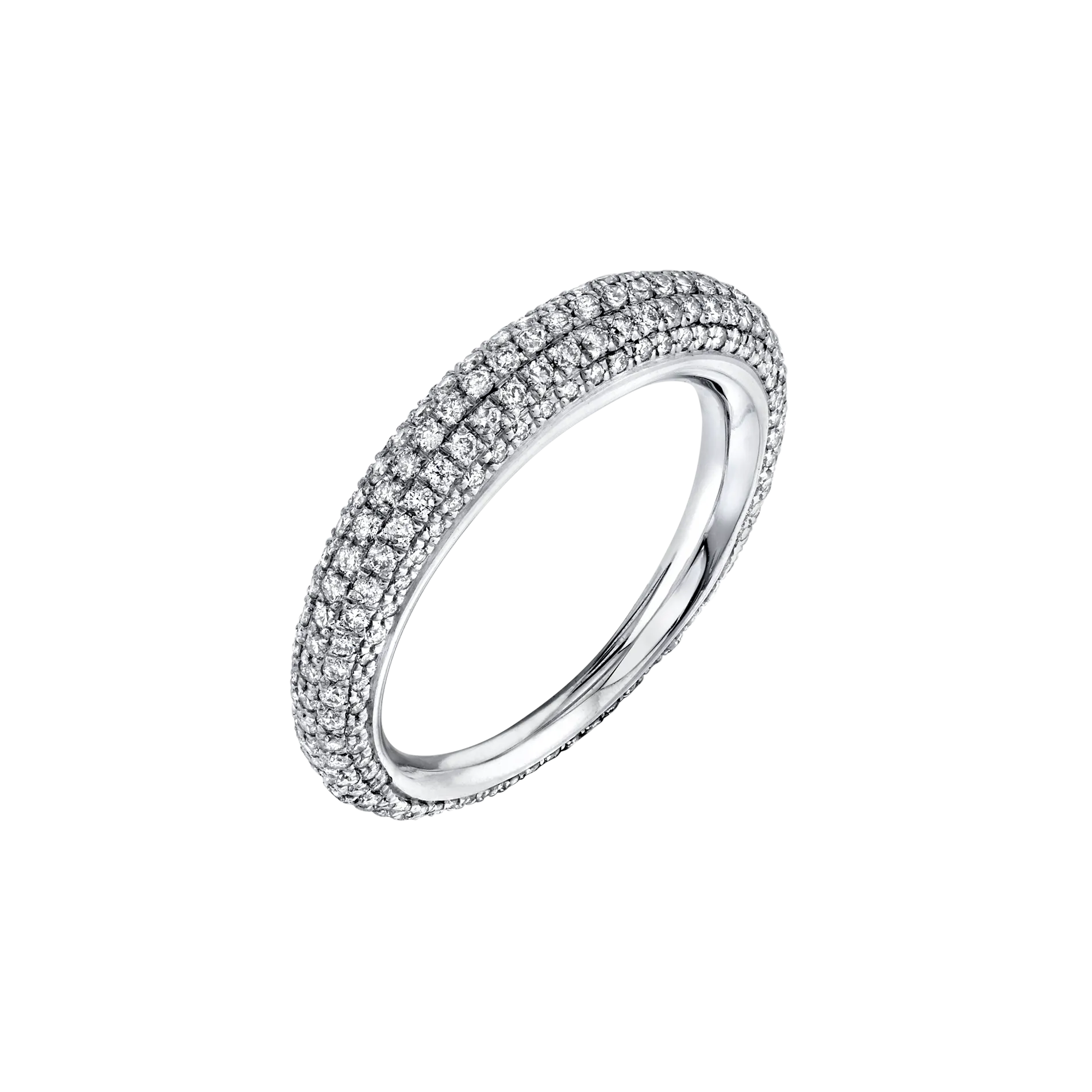 Rising Tusk Ring with Full White Pavé Diamonds