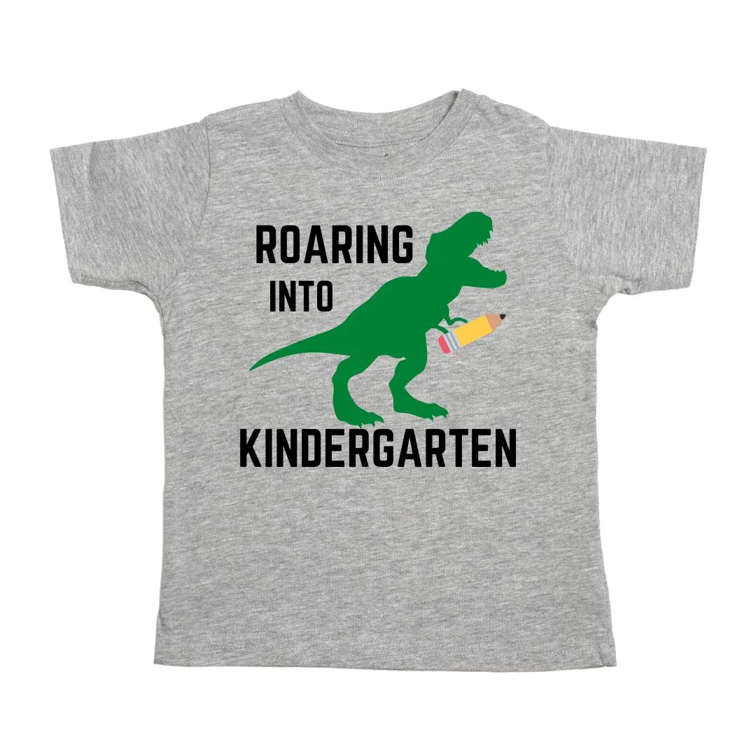 Roaring into Kindergarten - Gray Dino S/S Shirt