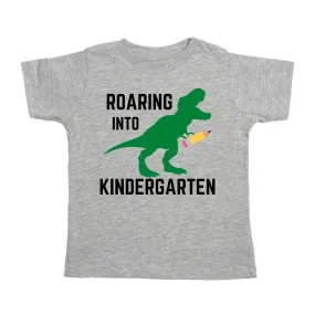 Roaring into Kindergarten - Gray Dino S/S Shirt