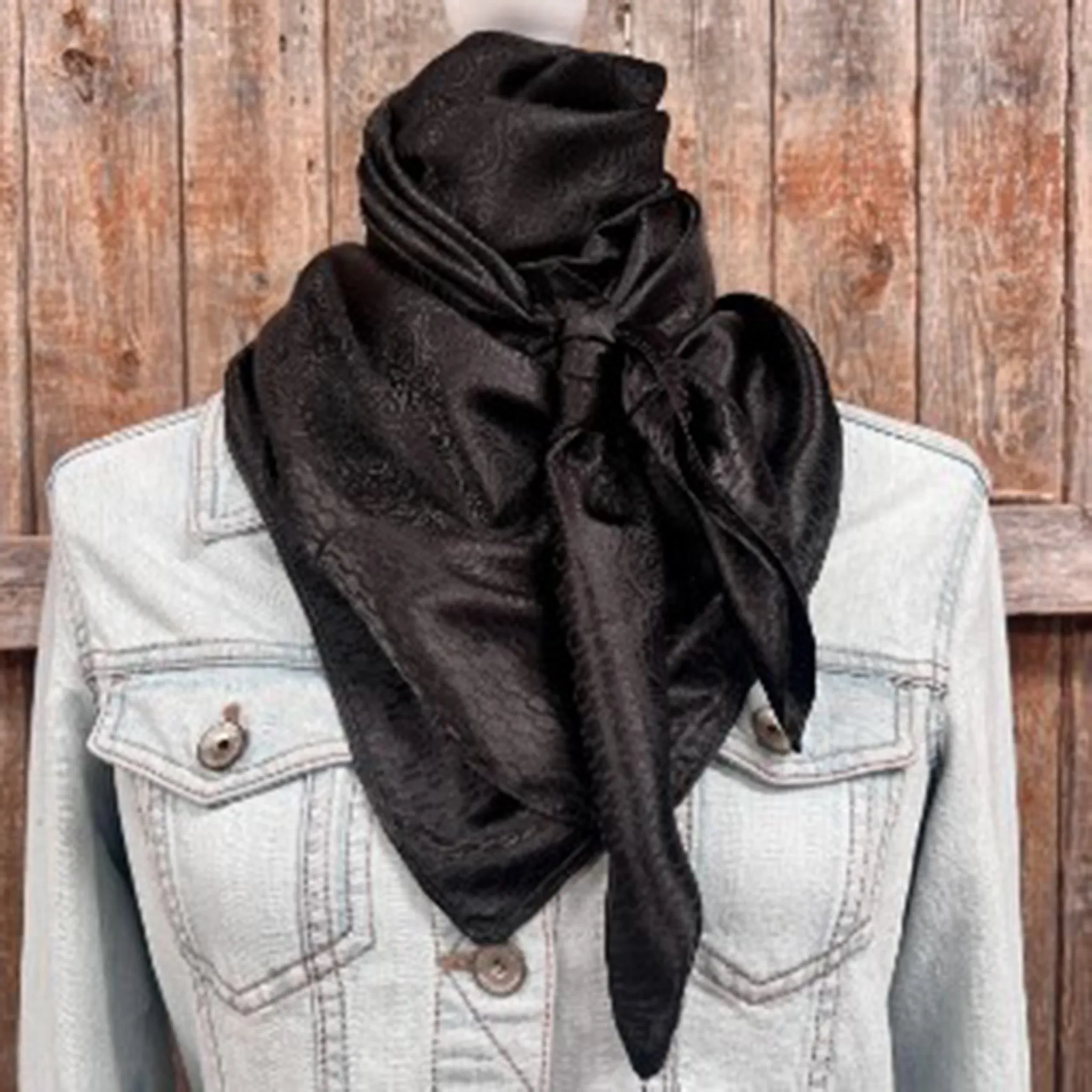 Rodeo Drive Black Jacquard Wild Rag