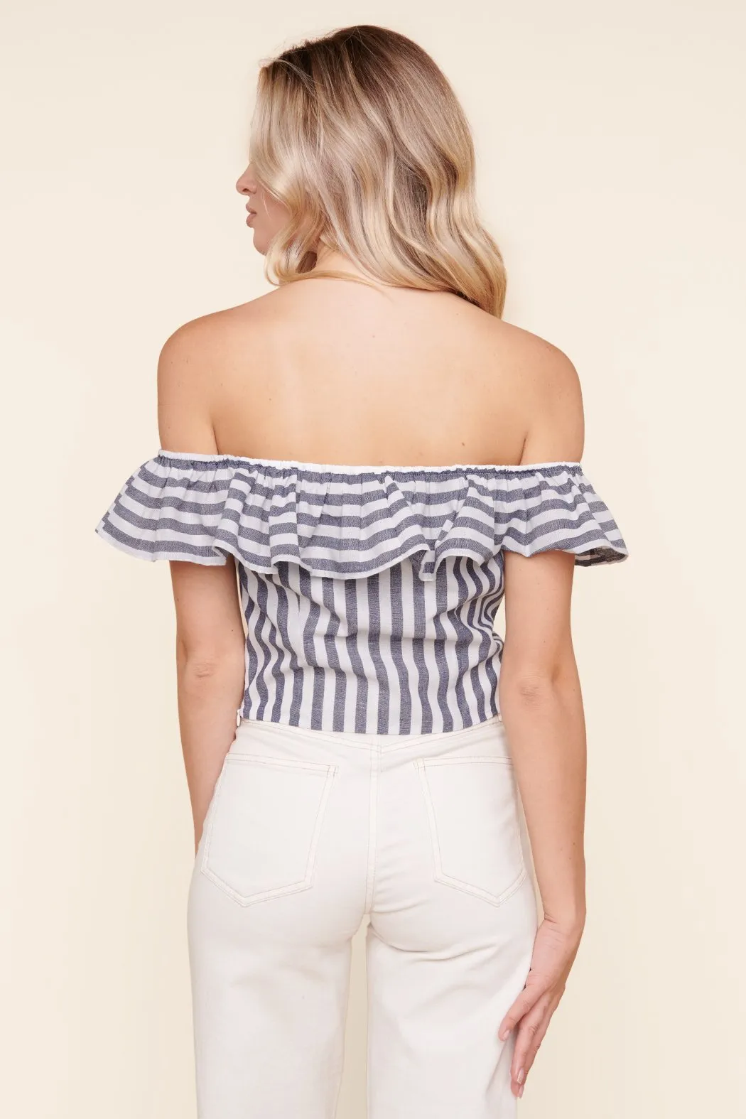 Sail Away Off the Shoulder Peplum Top