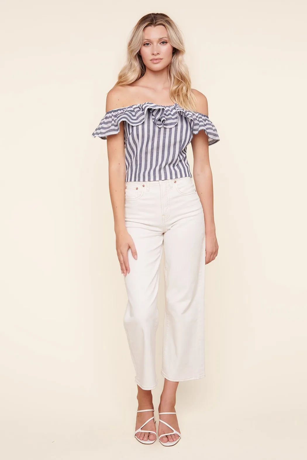 Sail Away Off the Shoulder Peplum Top