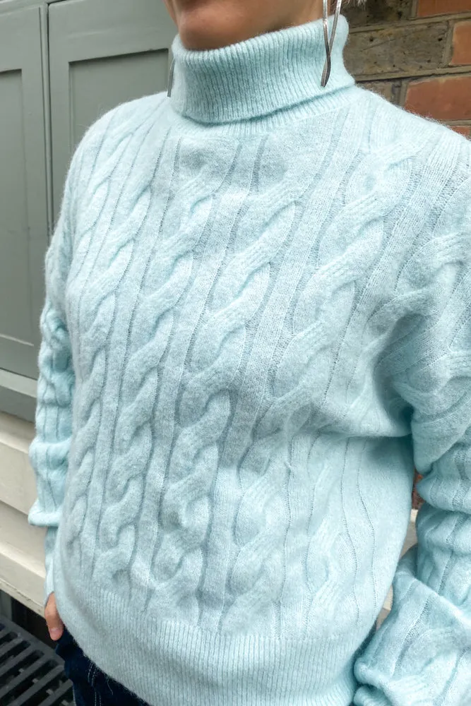 Samsoe & Samsoe Nola Misty Blue Cable Sweater