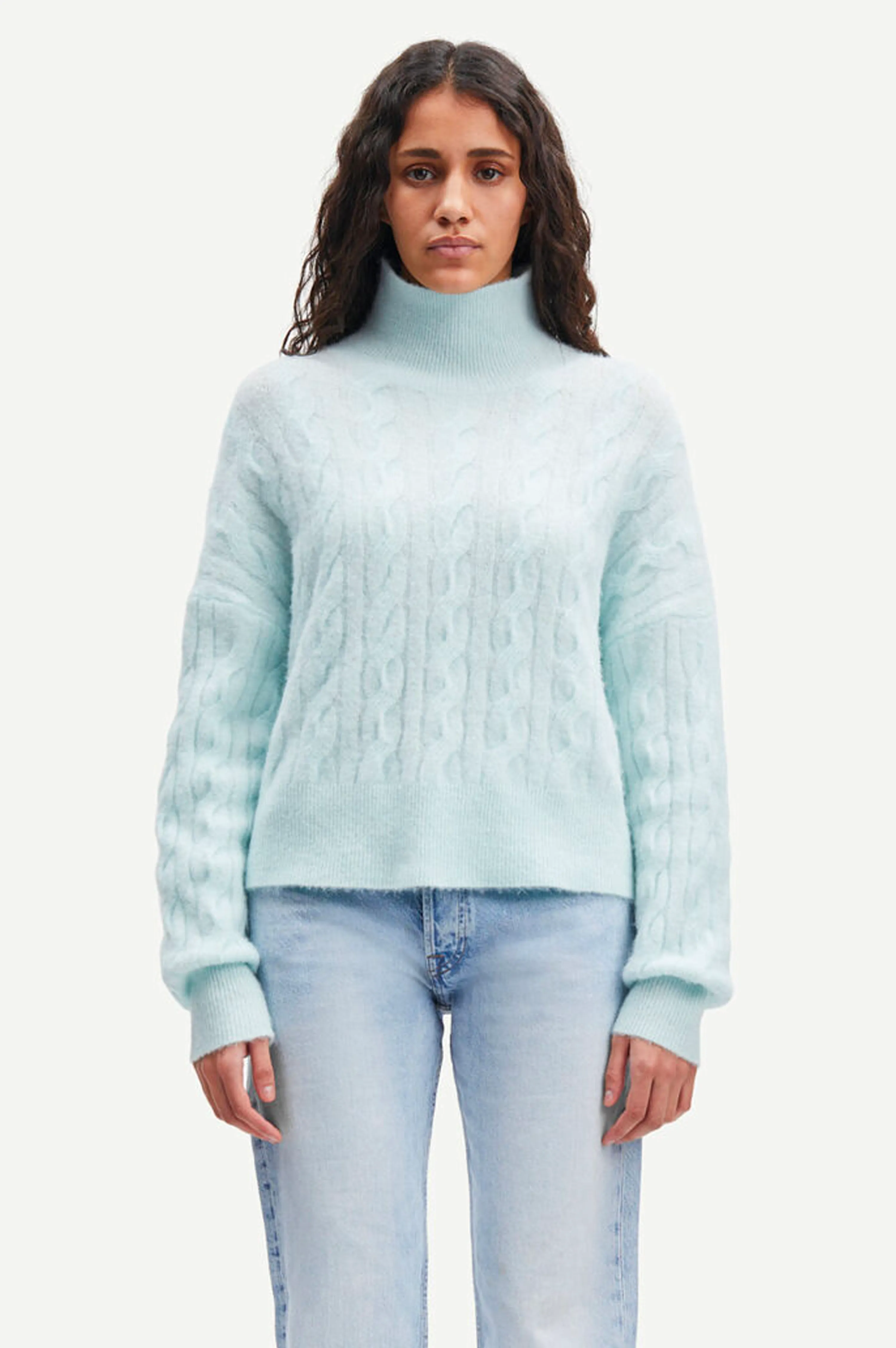 Samsoe & Samsoe Nola Misty Blue Cable Sweater