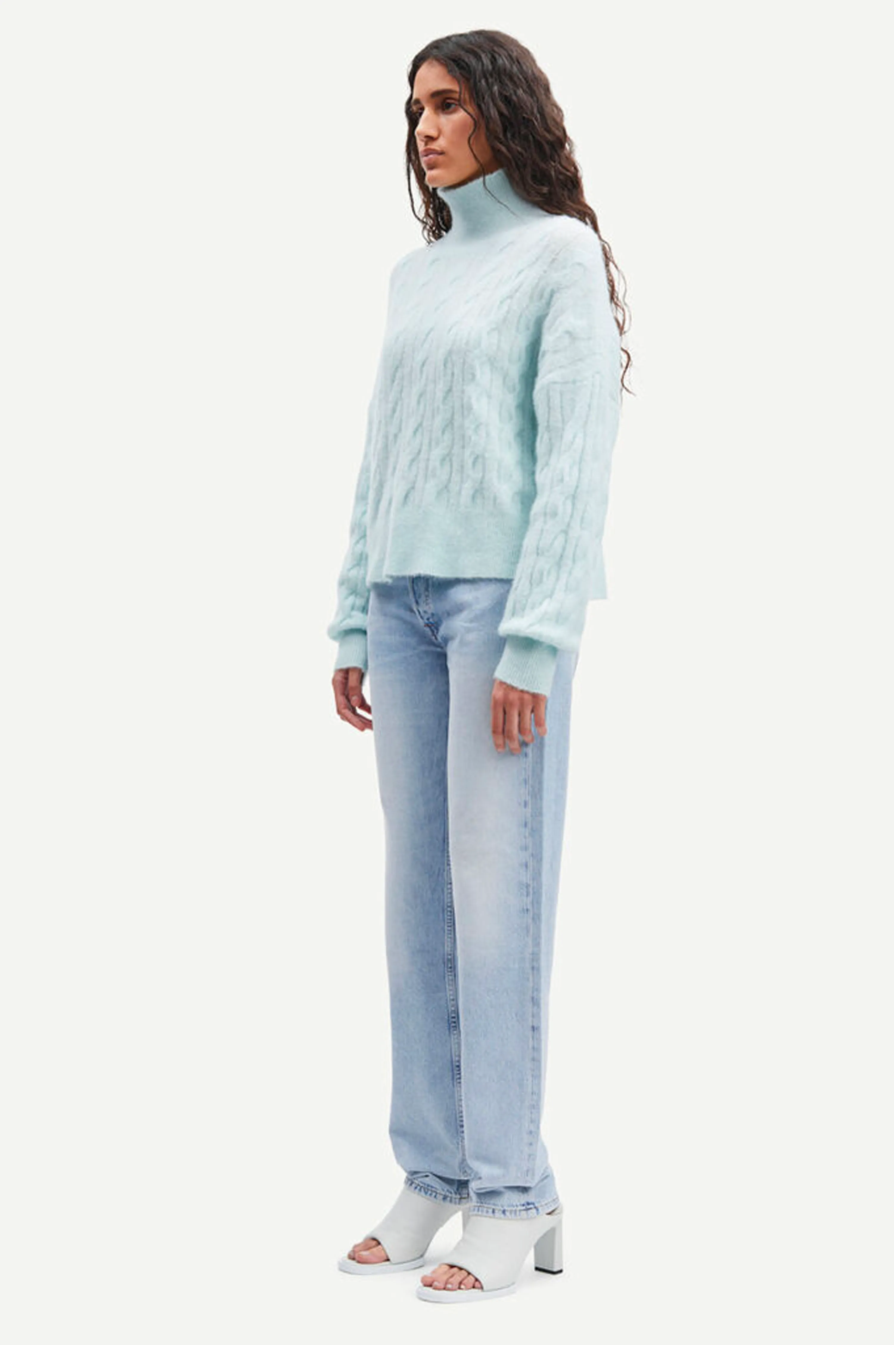 Samsoe & Samsoe Nola Misty Blue Cable Sweater