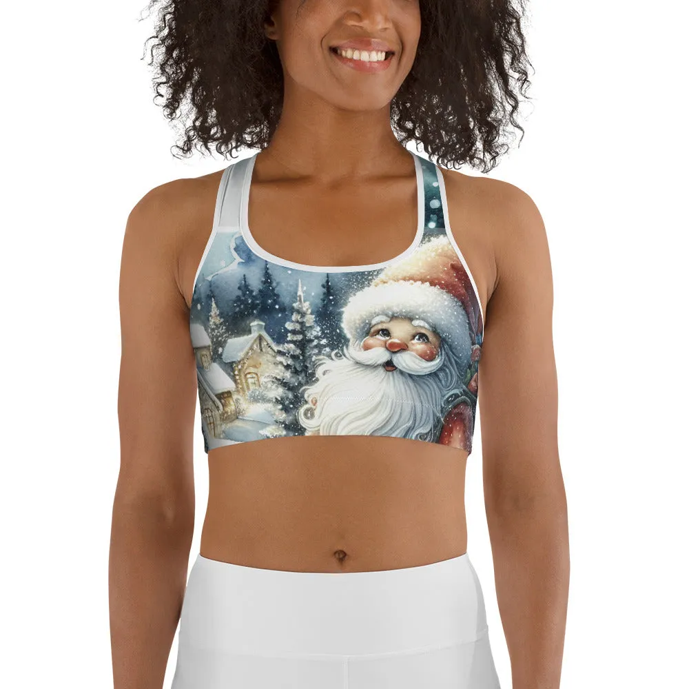 Santa's Cozy Cottage Sports Bra